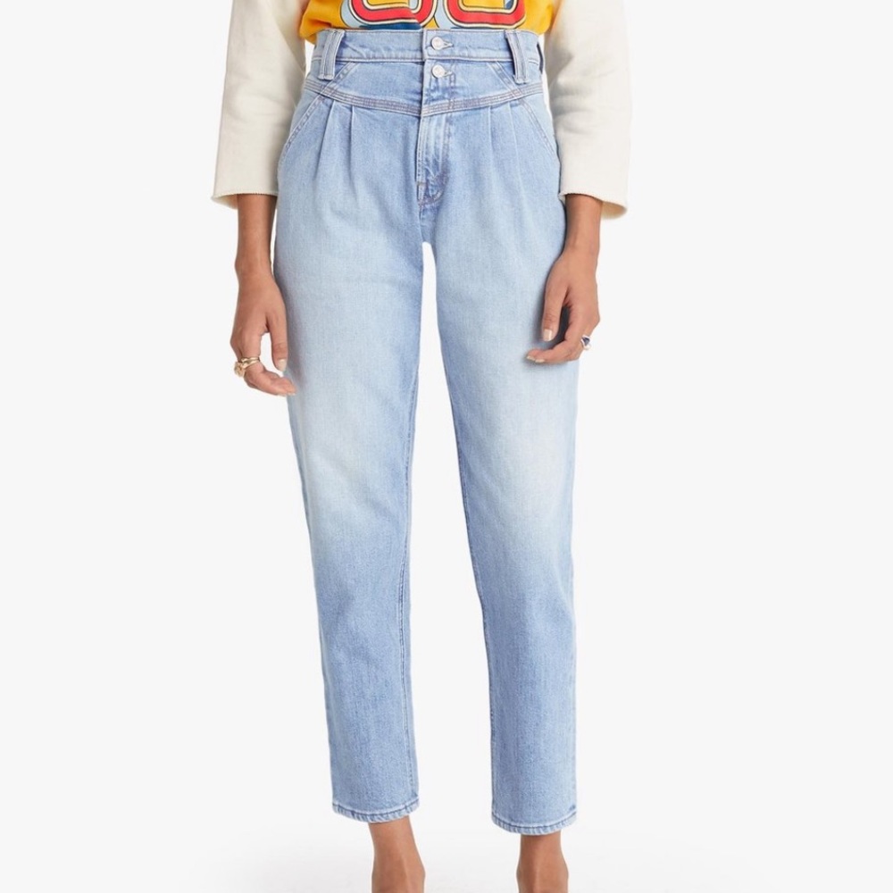 Mother Denim "Pleated Popular" Peg Jeans